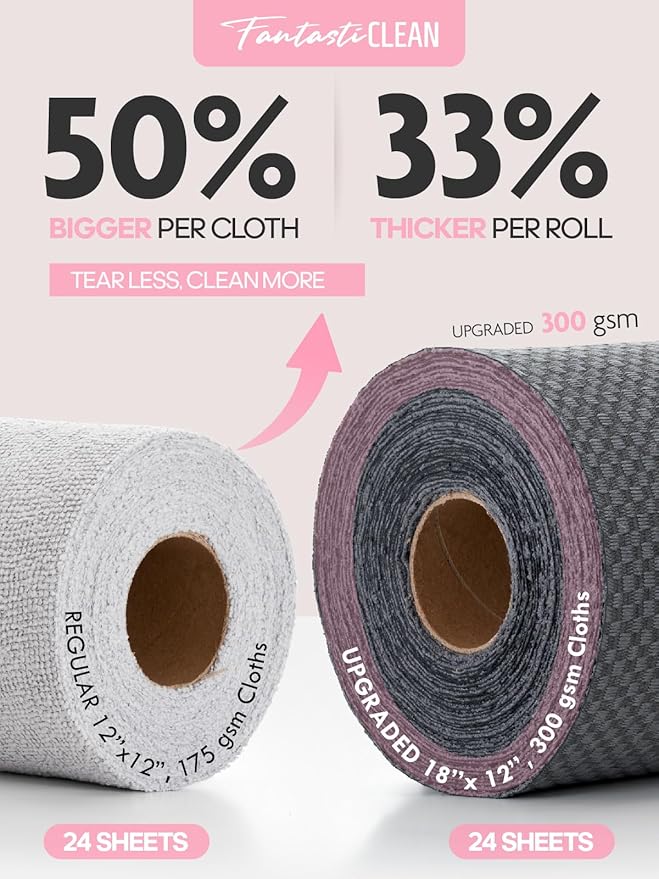 Fantasticlean Large Tear-Away Microfiber Cleaning Cloth Roll - Image 4