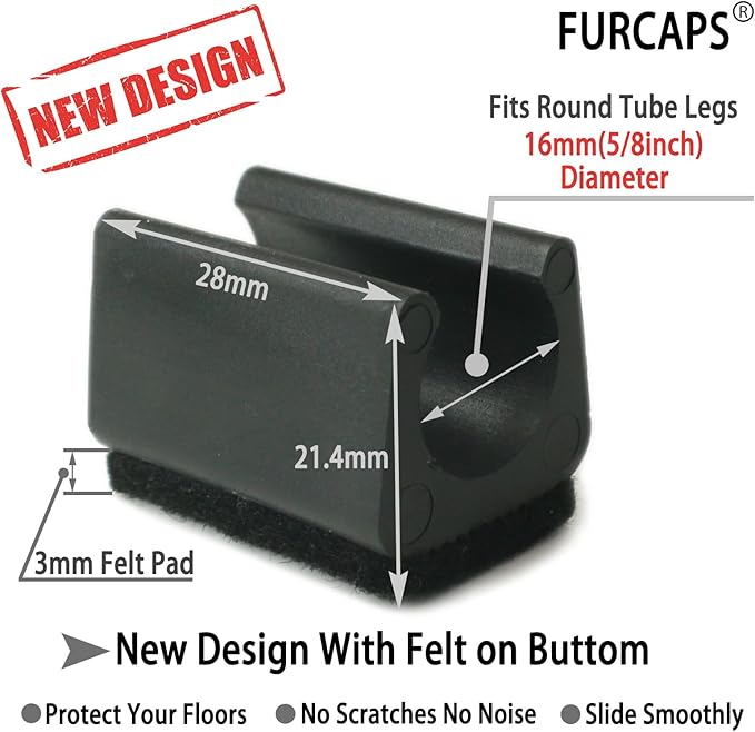 Rectangle U Shaped Chair Leg Tips Cap - Image 3