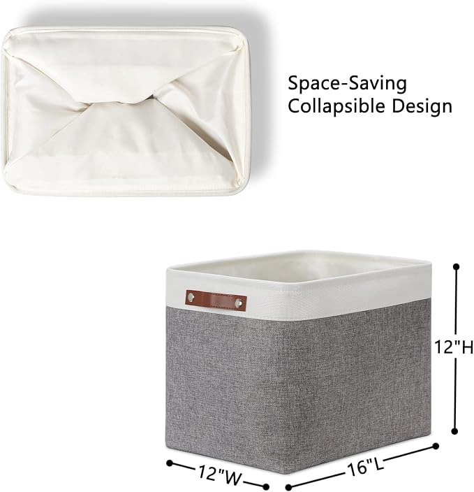 DULLEMELO Storage Baskets Large 16"x12"x12" Rectangular Storage Bins Baskets - Image 2
