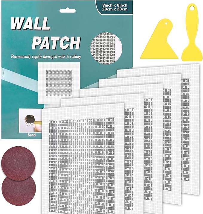 5pcs Drywall Patch Kit, Self-Adhesive Fiberglass Wall Repair Patch Kit & by YuuKai