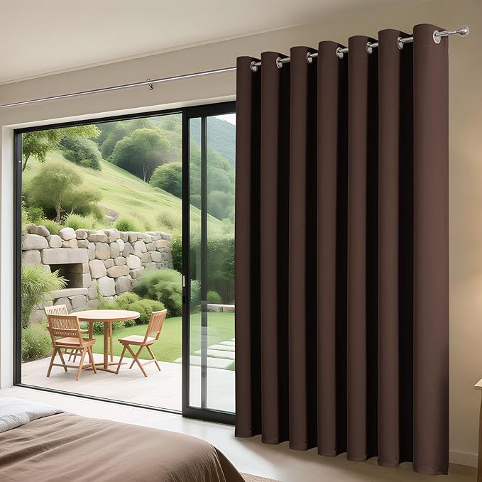 Joydeco Blackout Patio Sliding Door Curtains 108 Inches Long, Grommet Privacy - Image 3