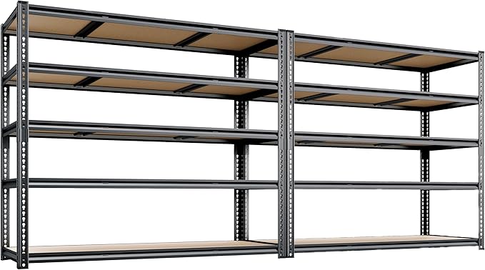 48"W Garage Shelving, 3050LBS Storage Shelves heavy duty, 5 Tier Metal Shelving by Unknown