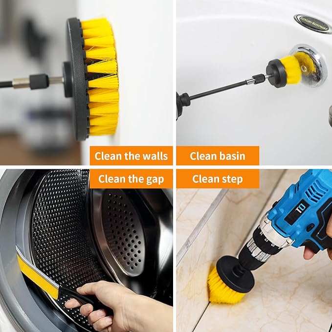10 Pack Drill Brush Attachment Set, Drill Scrubber Brush Kit, Drill Cleaning - Image 5