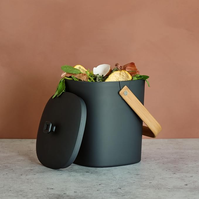 Bamboozle Countertop Compost Bin Kitchen | 1 Gallon | Odorless Composting Bin - Image 2