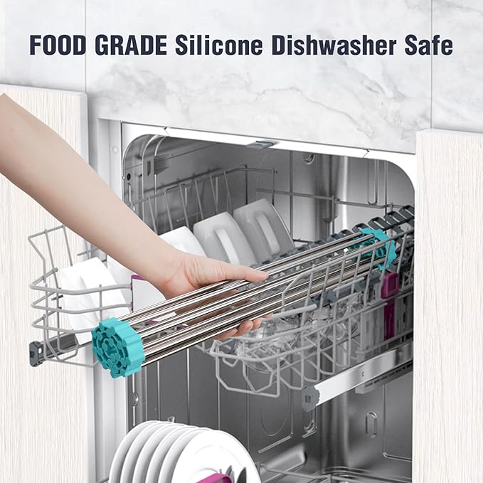 Tomorotec 17.7" x 12.5" Roll Up Dish Drying Rack Over Sink Drying Rack Sink - Image 6