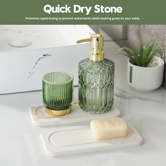 2Pack Diatomite Stone Sink Tray, Water Absorbing Faucet Mat - Image 2