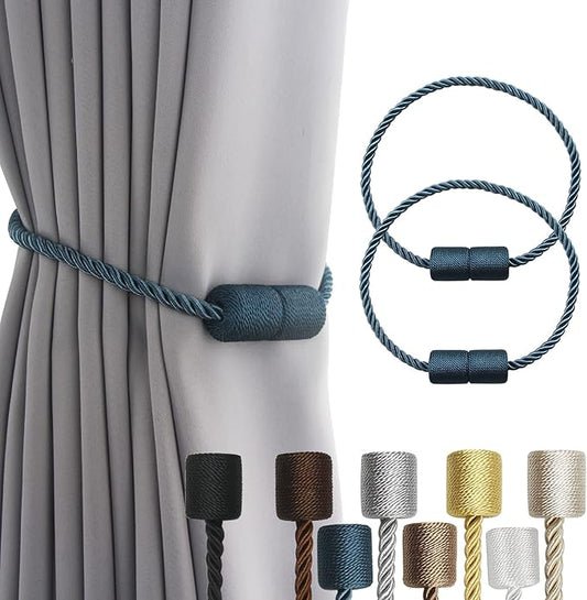 2 Pack Strong Magnetic Curtain Tiebacks Outdoor Elegant Decorative Tie Backs by CurtainTiebacks