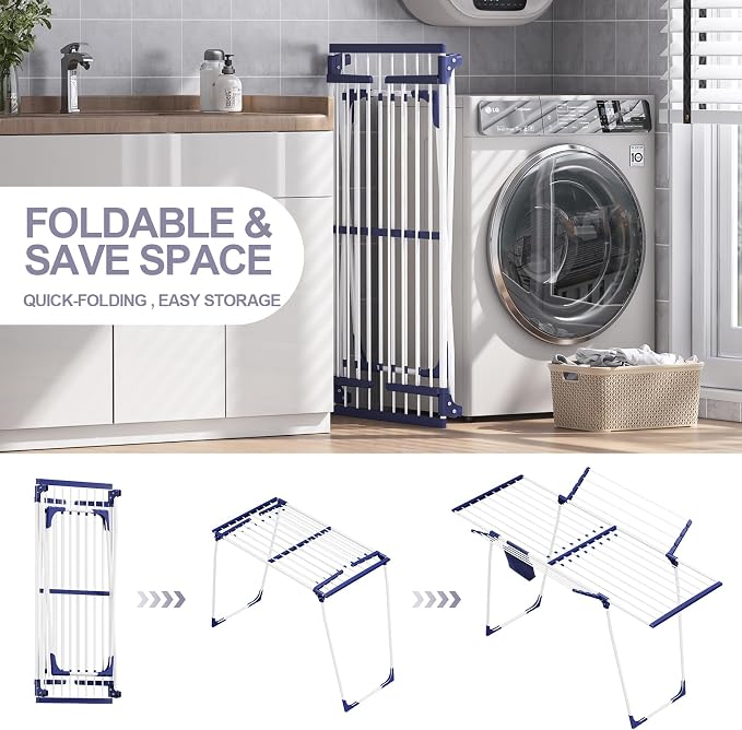 APEXCHASER Clothes Drying Rack, Foldable Gullwing Laundry Rack - Image 7