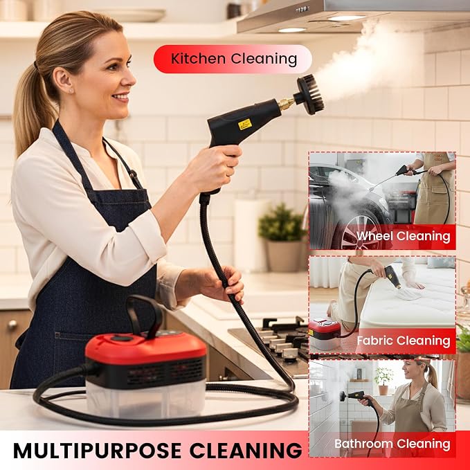 Saker Steam Cleaner for Home, 6-Level Adjustable Steamer for Cleaning, Portable - Image 4