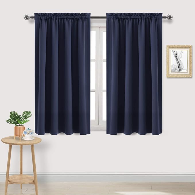 DWCN Navy Room Darkening Blackout Curtains by DWCN