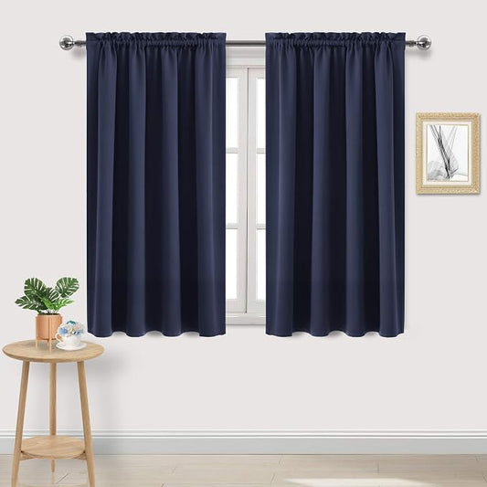 DWCN Navy Room Darkening Blackout Curtains by DWCN