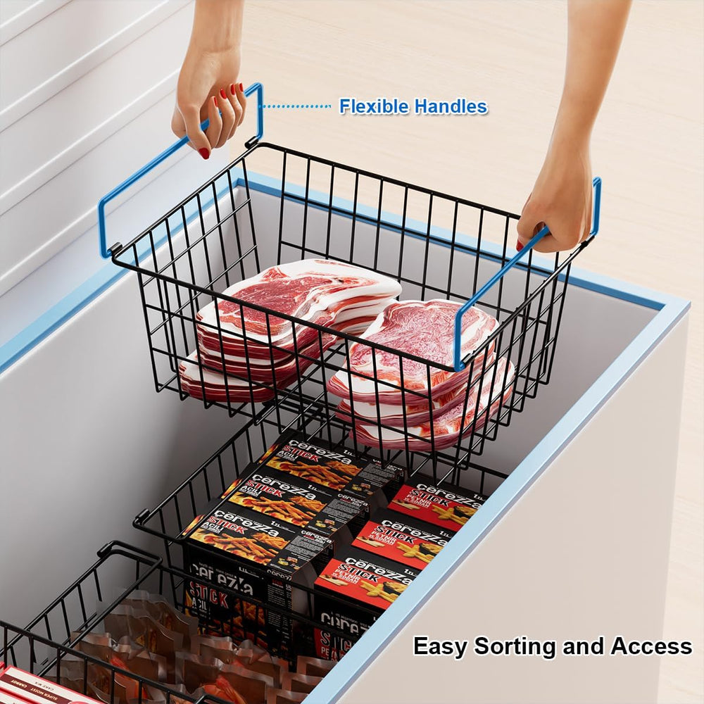 Orgneas Freezer Organizer Bins Baskets for Chest Deep Freezer 4Pcs