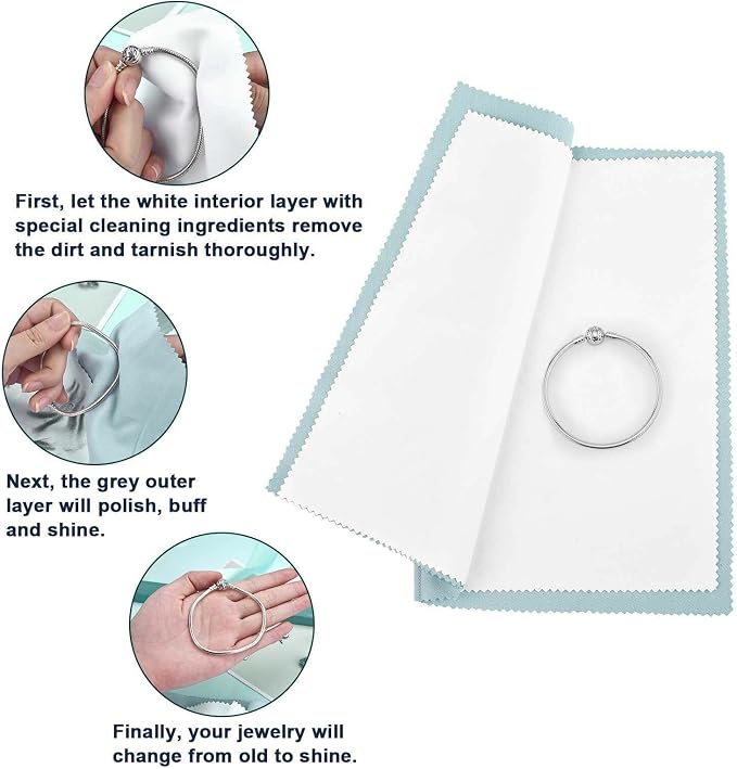 SEVENWELL Silver Polishing Cloth, Jewelry Cleaner Cloth - Image 4