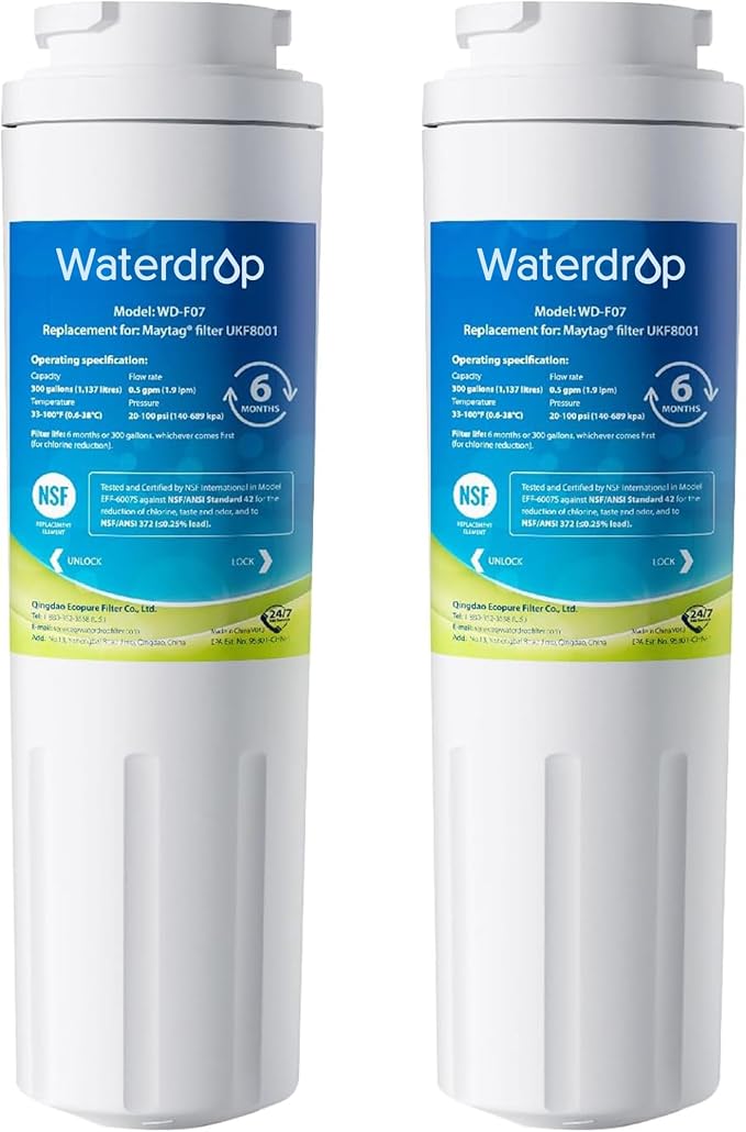 Waterdrop EDR4RXD1 Replacement for EveryDrop® Filter 4, Whirlpool® UKF8001 by Waterdrop