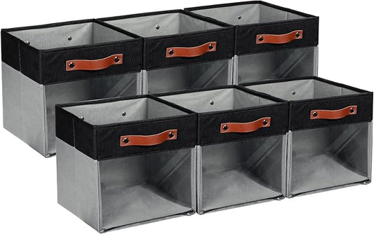 HNZIGE Cube Storage Bins 11 x 11, Fabric Cubes Storage Bins 11x11 Clear Storage by HNZIGE
