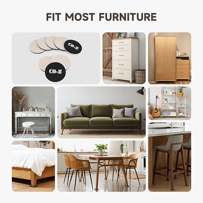 CO-Z 8pcs Felt Furniture Sliders - Image 6