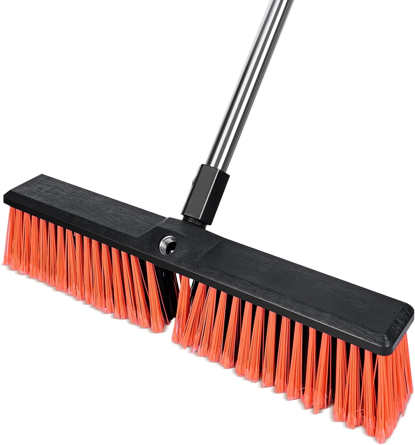 Push Broom, Heavy Duty Outdoor Broom with 55" Long Handle for Cleaning of Patios, Driveways, Garages, Patios, Warehouses and Concrete Floors, 18 Inches
