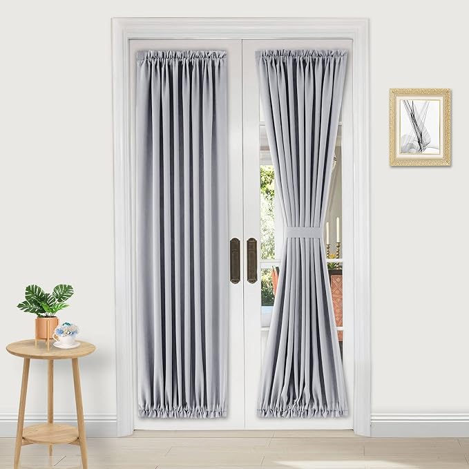 DWCN French Door Curtains – Rod Pocket Thermal Blackout Curtain by DWCN