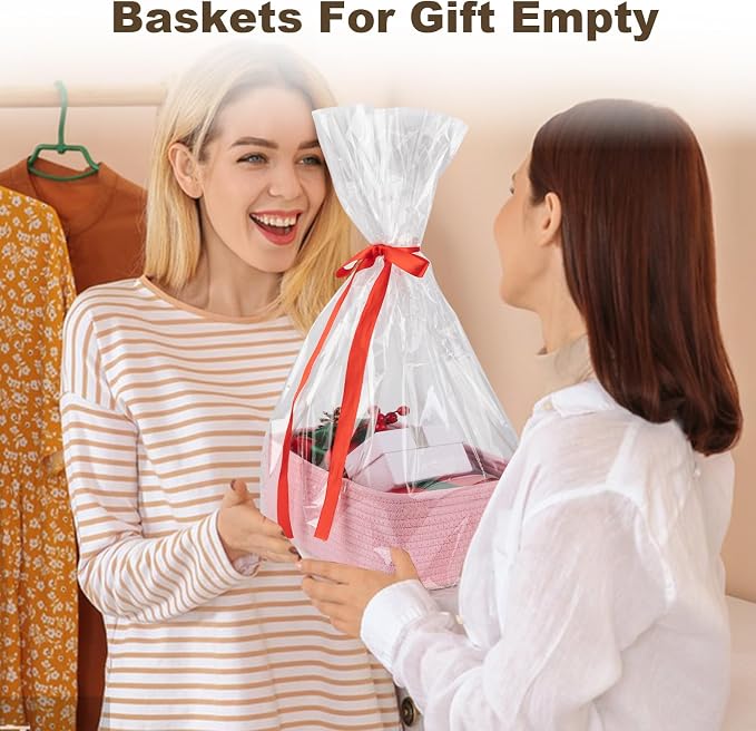 3 Pack Small Storage Baskets for Organizing, Cute Woven Decorative Gift Baskets - Image 5