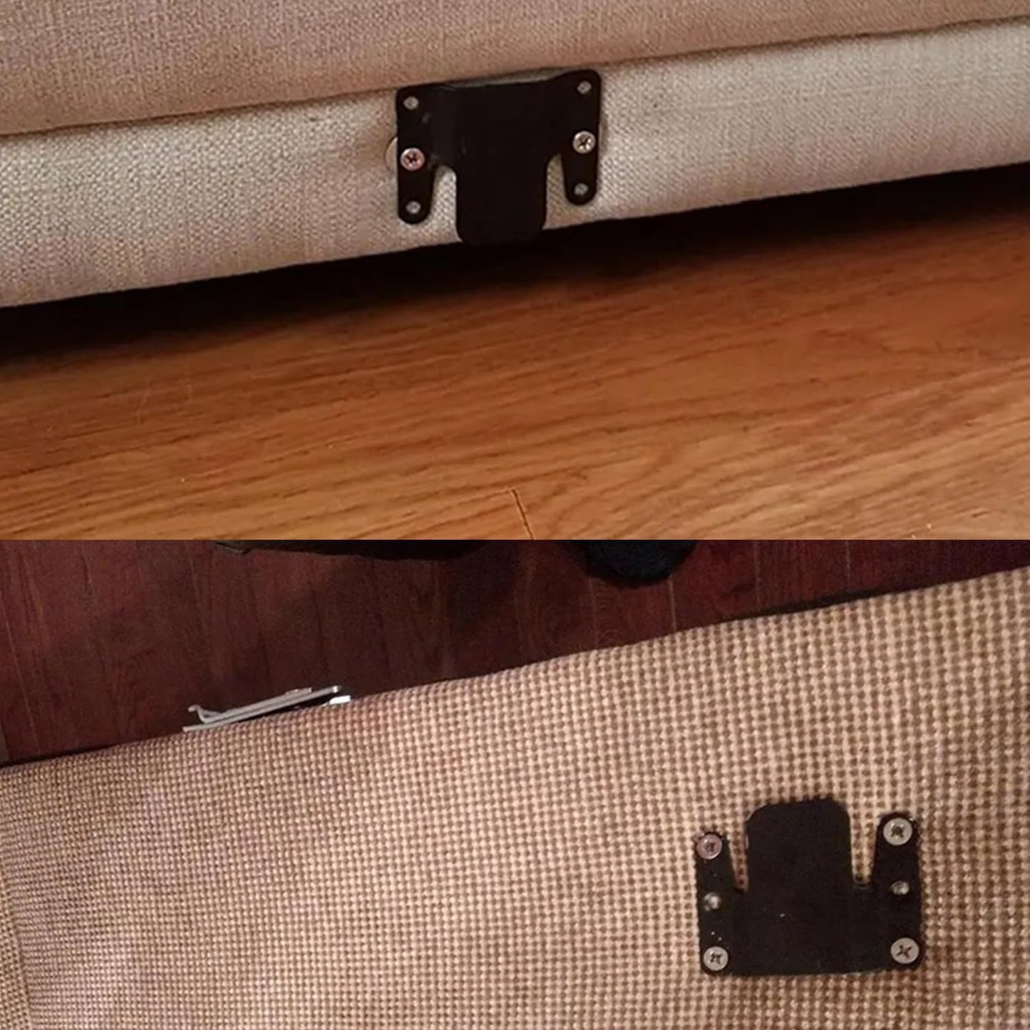 Universal Sectional Sofa Interlocking, 8 Pieces Metal Couch Clips Sofa Connectors Bracket Furniture Connectors with Screws, 4 Sets