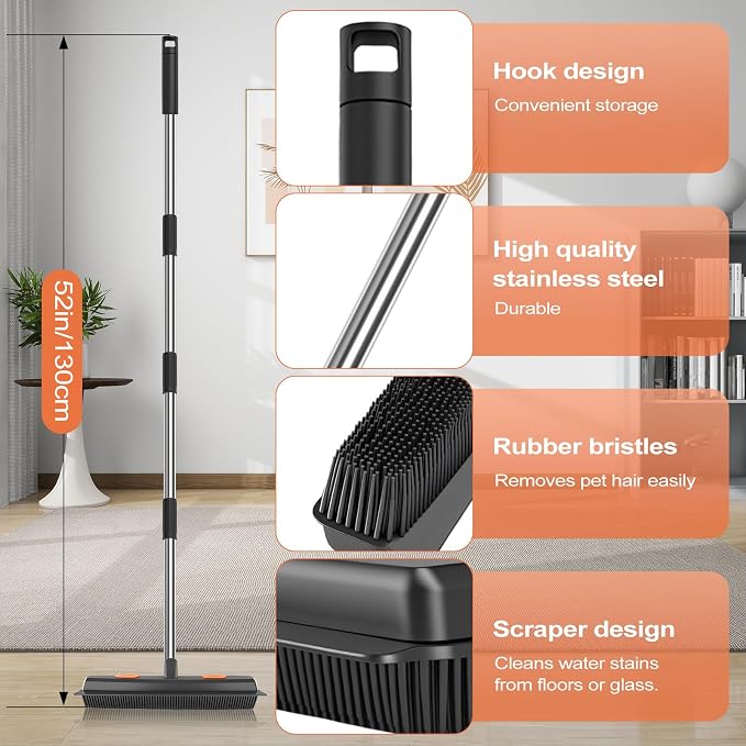 Pet Hair Removal Rubber Broom - Image 4
