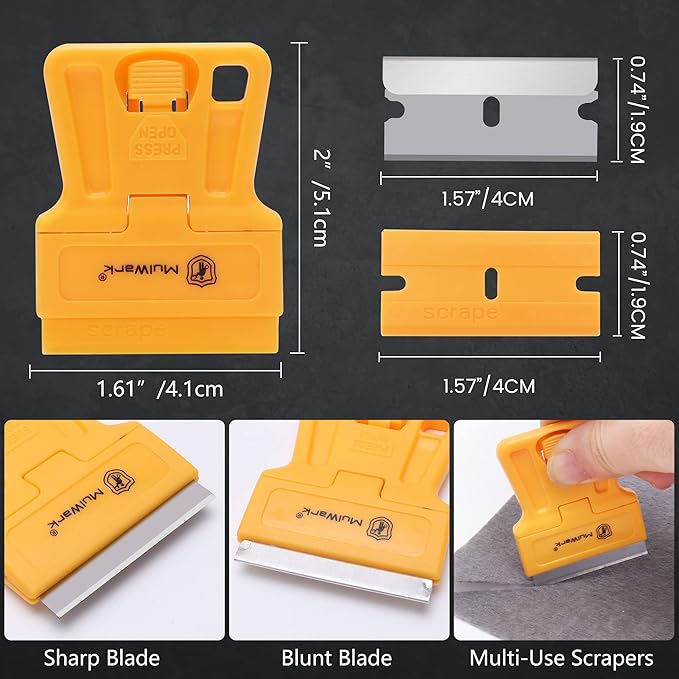 MulWark Razor Blade Tool Set, Window Cleaner, Glass Tool, Oven Cleaner - Image 3