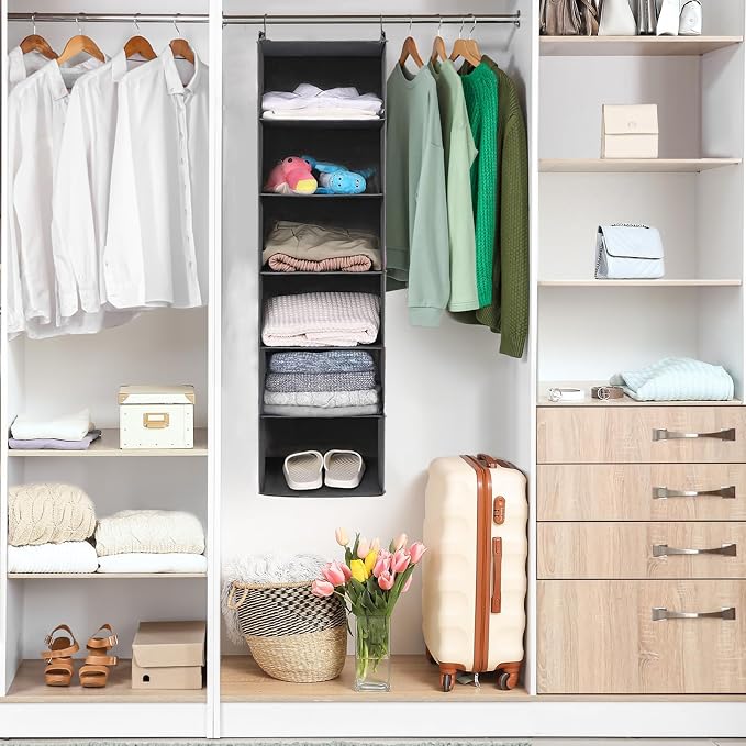 MAX Houser 6 Tier Shelf Hanging Closet Organizer, Closet Hanging Shelf - Image 8