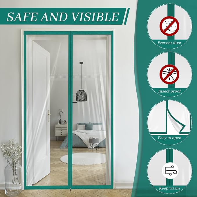 Amylove Zipper 60 x 102 Inch Dust Barrier Kit Construction Door Barrier 5 x 8.5 - Image 5