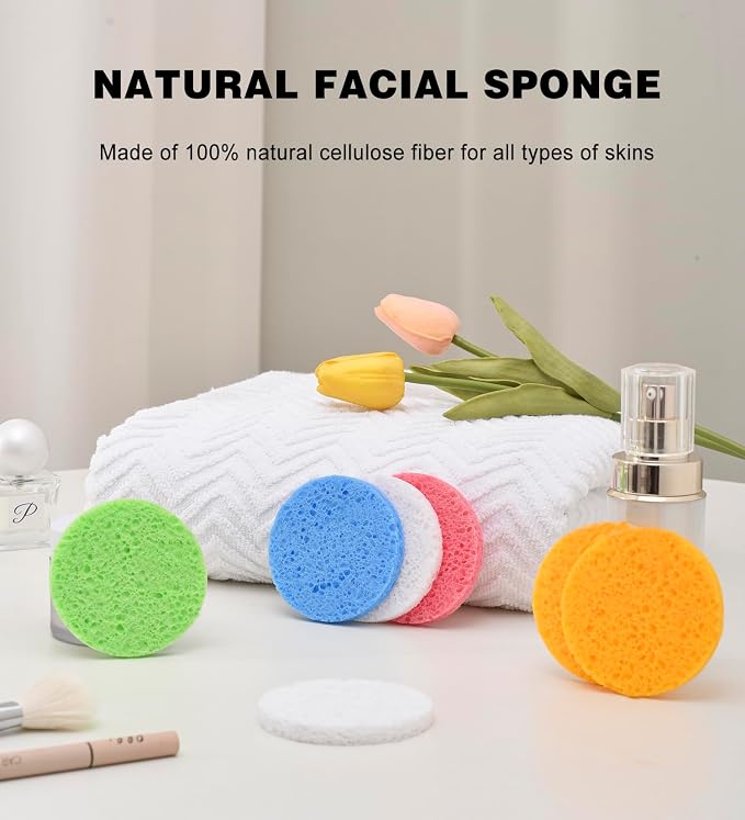 METUUTER 50 PCS Compressed Facial Sponges - Image 2