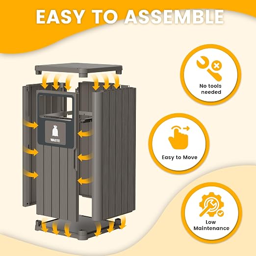 Outdoor Trash Can Waterproof Resin Garbage Can - Image 9