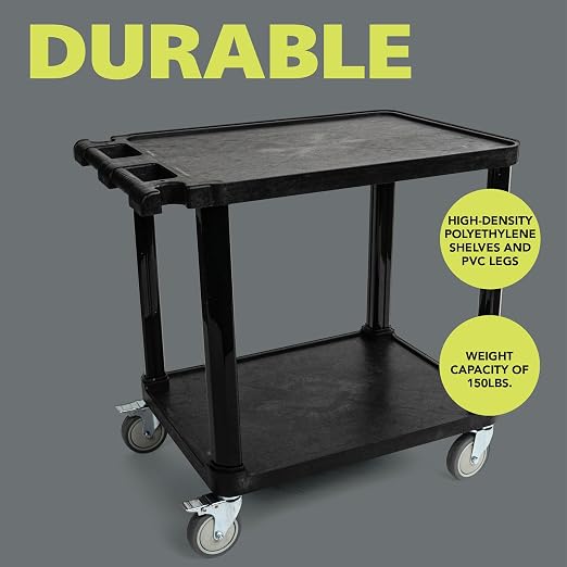 Pearington 2-Tier Compact Multi-Purpose Plastic Utility Cart - Image 6