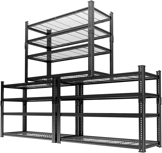 Storage Shelves Heavy Duty 3 PCS, 4-tier Adjustable Metal Industrial Utility by ROOMTEC