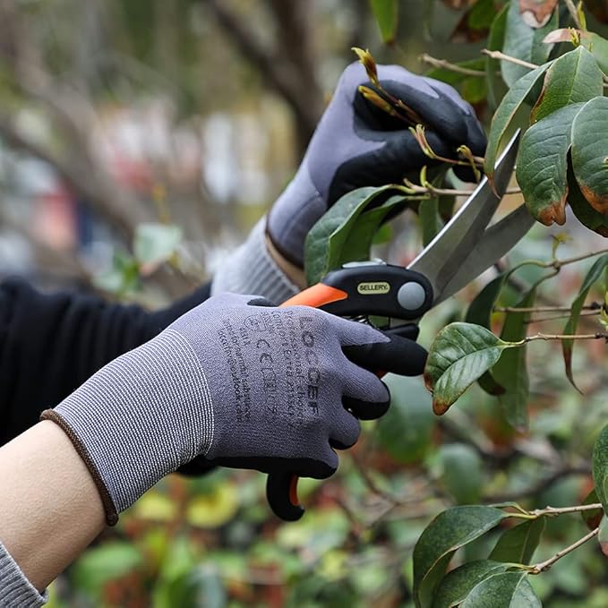 LOCCEF Safety Work Gloves MicroFoam Nitrile Coated-12 Pairs, Seamless Knit - Image 3