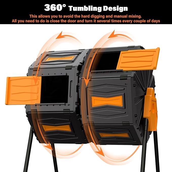 Compost Tumbler, Easy Assemble & Efficient Outdoor Compost Bin, 45 Gallon/170 - Image 5