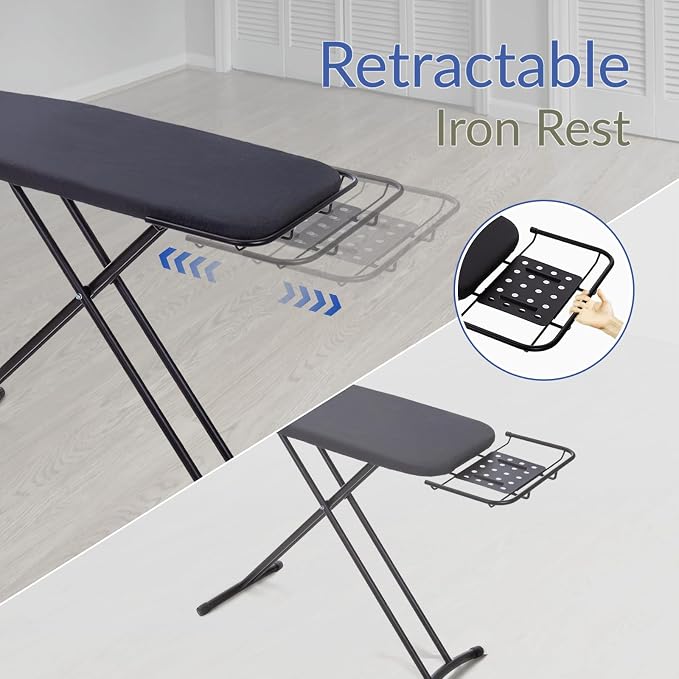 Ironing Board 48" x 15" with Retractable Iron Rest, RAINHOL Heavy Duty Full - Image 2