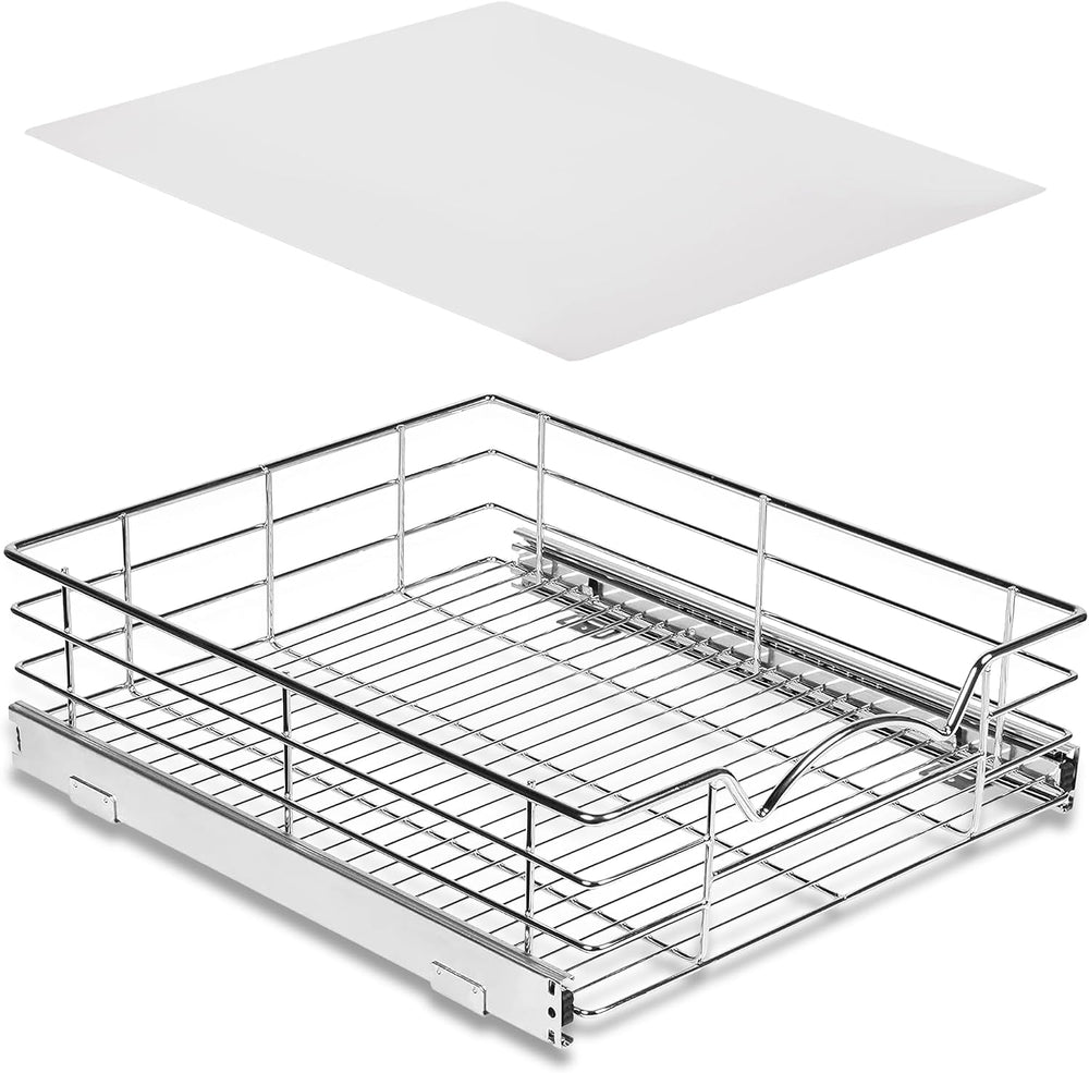 HOLDN’ STORAGE Premium Pull out Pantry Cabinet Organizer with Plastic Liner, ...