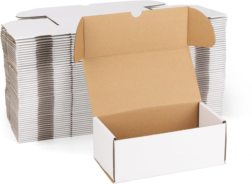 ZBEIVAN 8x4x3 White Shipping Boxes Set of 50, Corrugated Cardboard Mailer Box...