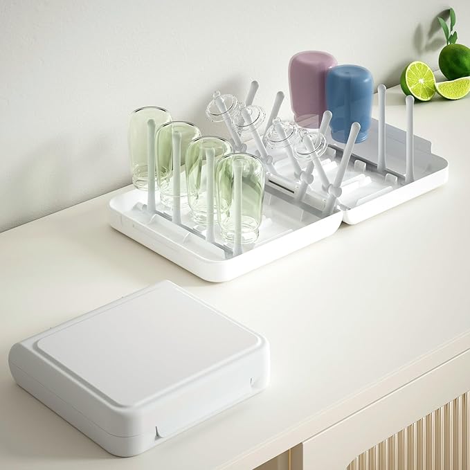 Travel Bottle Drying Rack Space Saving, Foldable Bottle Drying Rack by WHNL