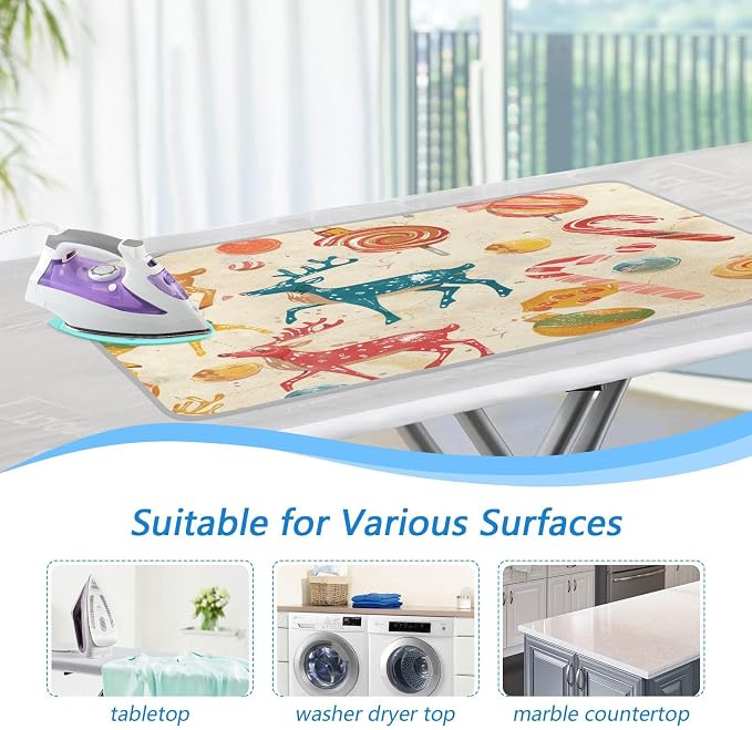 Red Deer Christmas Sweet Ironing Mat Thickened Ironing Blanket Travel Portable - Image 5