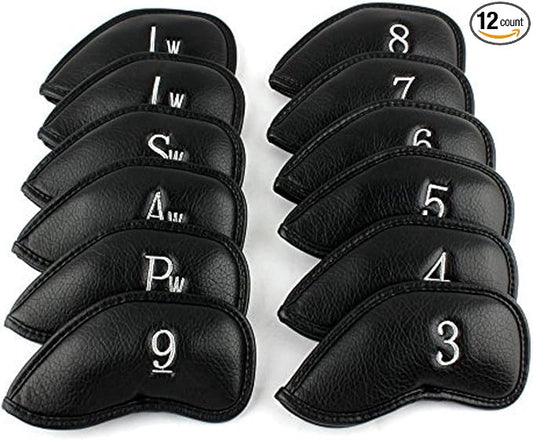 CRAFTSMAN GOLF 12pcs or 1pc Thick Synthetic Leather Golf Iron Head Covers Set by CRAFTSMANGOLF