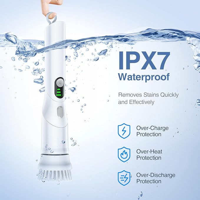 LABIGO Electric Spin Scrubber LA5 Mini, Bathroom Scrubber Shower Scrubber - Image 8