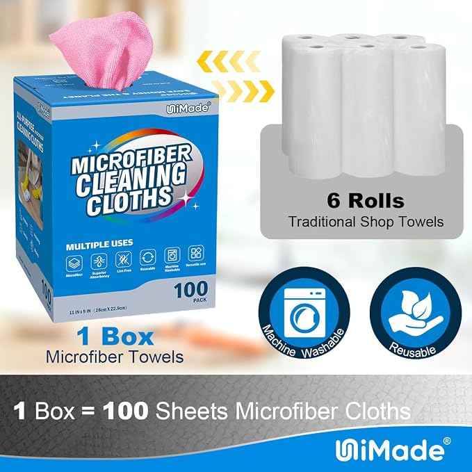 Microfiber Cleaning Cloth, 100 Sheets Microfiber Towels - Image 2