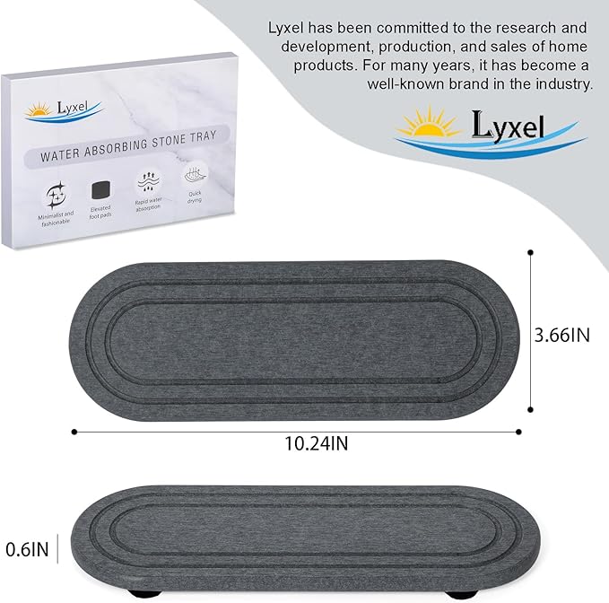 2PCS Water Absorbing Stone Tray, Fast Drying Diatomite Stone Sink Tray - Image 3