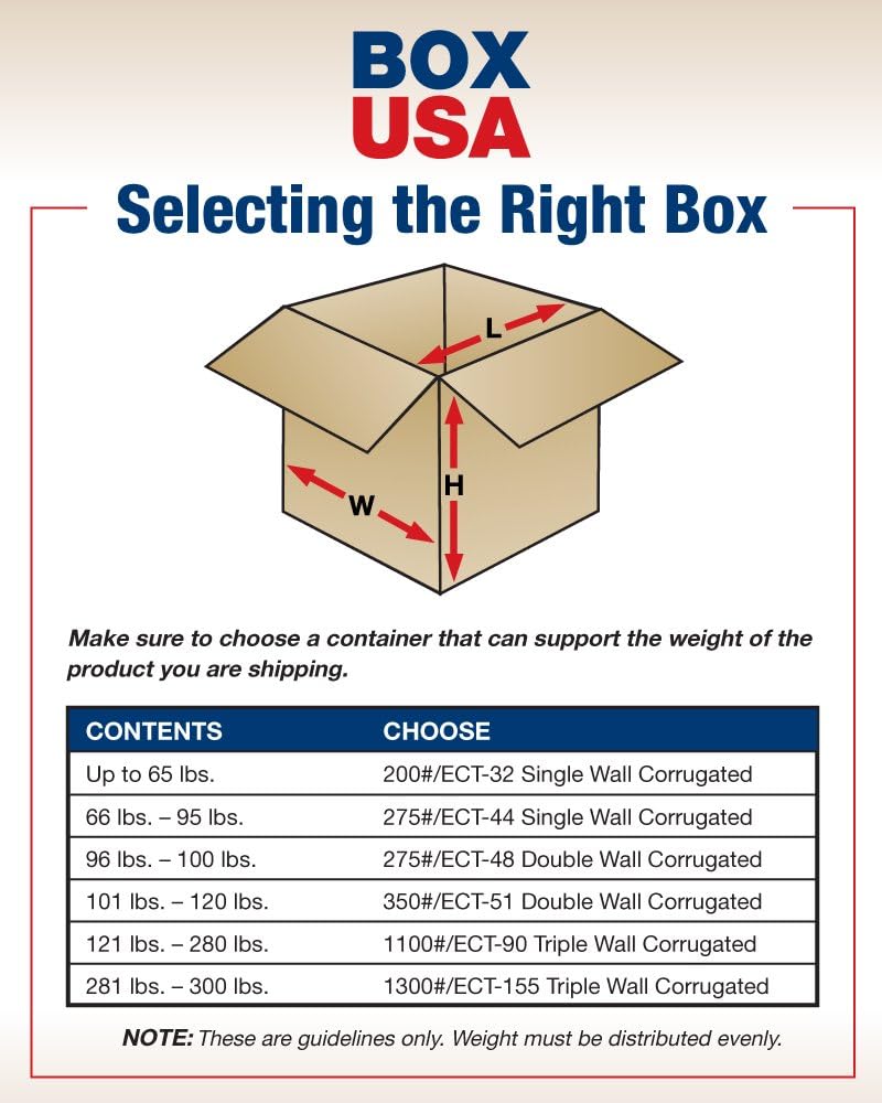 Box USA Moving Boxes, 8"L x 4"W x 46"H 15-Pack Large Side Load...