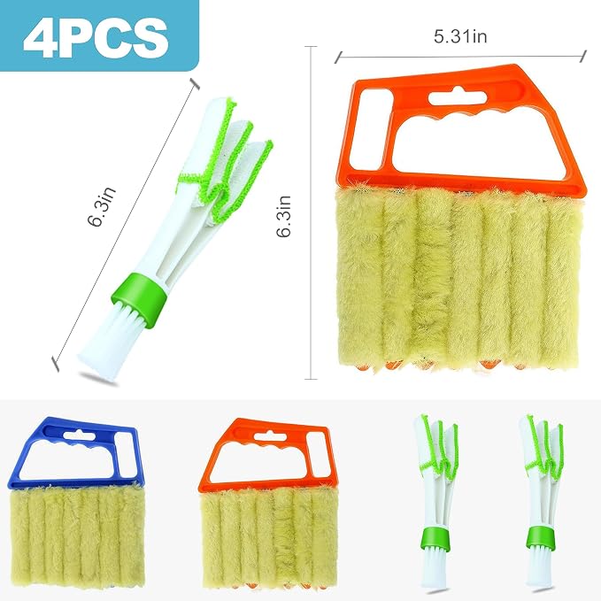 CoguZed 4-Pack 7-Slat Window Blind Duster – Washable Mini Cleaner - Image 2