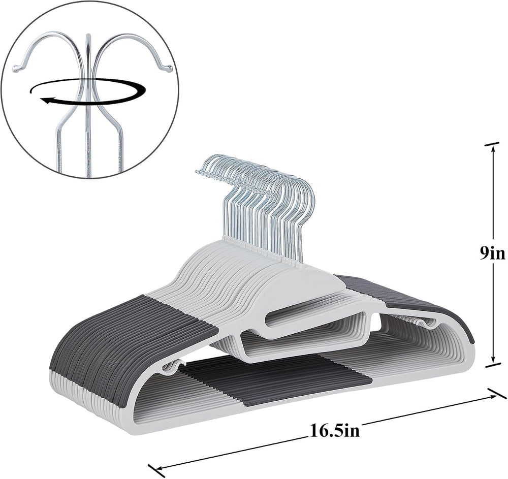 VECELO 50 Pack Coat Hangers, Premium Quality Plastic Suit Clothes Hanger, Non...