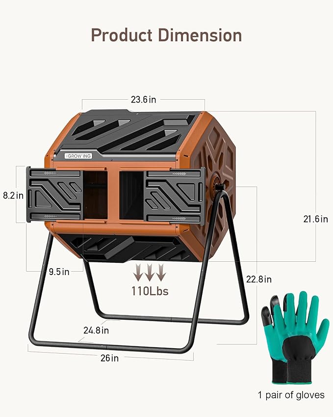 THEGROW'ING Updated 43 Gallon Outdoor Compost Bin. - Image 6