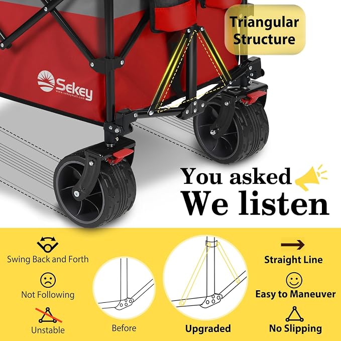 Sekey 48''L Collapsible Foldable Extended Wagon - Image 3