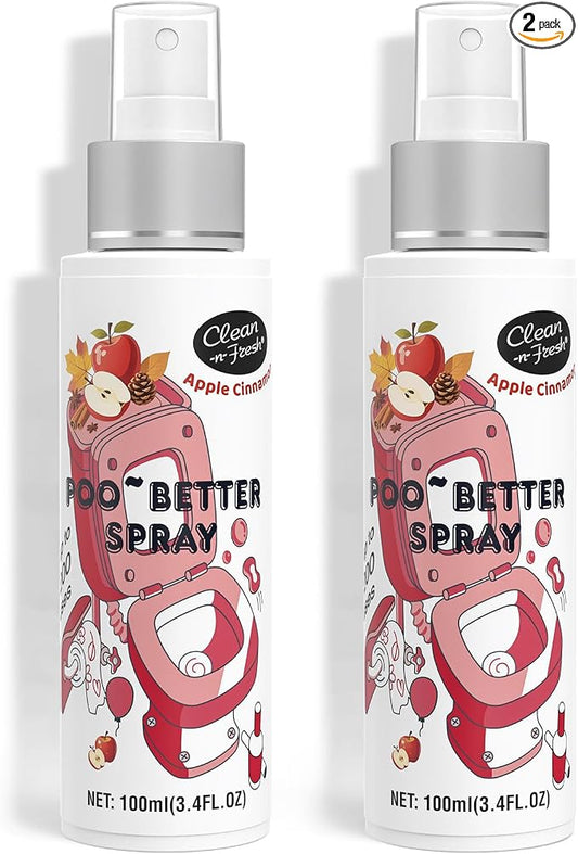 Clean-n-Fresh Toilet Spray, Apple Cinnamon, 6.8 Fl.Oz, Air Freshener Spray by Clean-n-Fresh