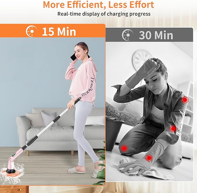 11 in 1 Electric Spin Scrubber Cordless Cleaning Brush 3 Adjustable Angles 2 - Image 5